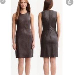 Banana Republic | Genuine Leather Brown Midi Dress